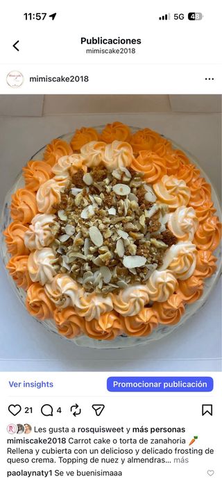 Tartas de Zanahoria con frosting de queso crema.