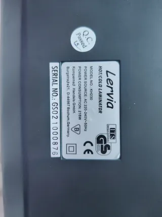 Plastificadora Lervia KH 230 Negra