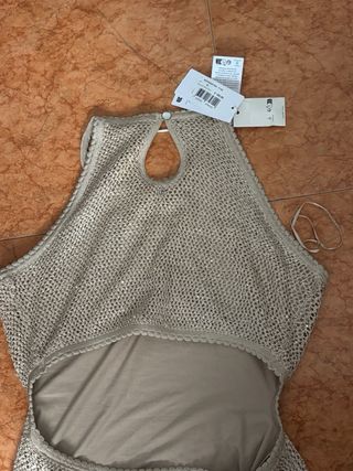 Vestido Guess Beige Dorado