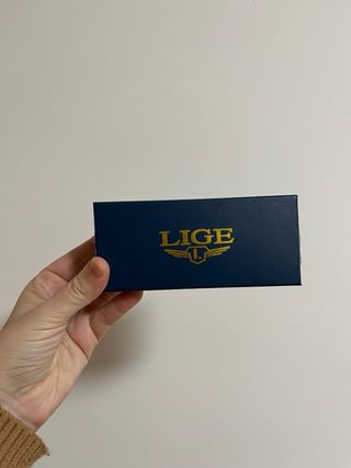 Reloj de pulsera unisex Lige Negro y Plateado