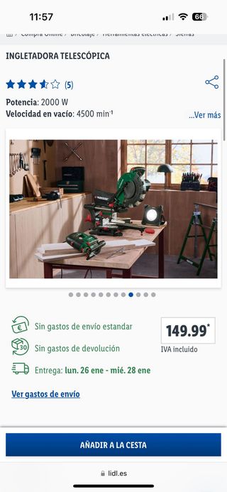 Sierra ingletadora 2000 W