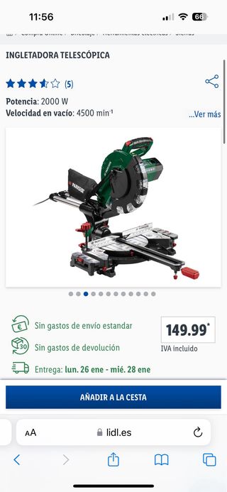 Sierra ingletadora 2000 W