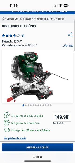 Sierra ingletadora 2000 W