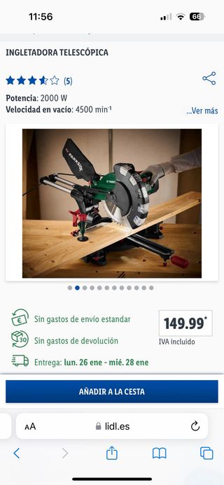 Sierra ingletadora 2000 W