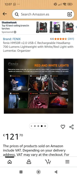 Linterna Frontal Fenix HM50R v2.0