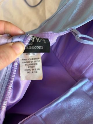 Vestido fiesta gasa y corsé malva Faviana new york