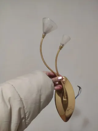 Apliques florales dorados y transparentes