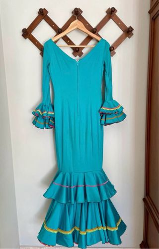 Traje de flamenca azul