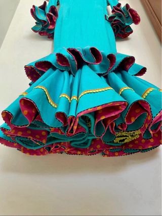 Traje de flamenca azul