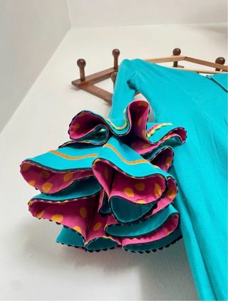 Traje de flamenca azul