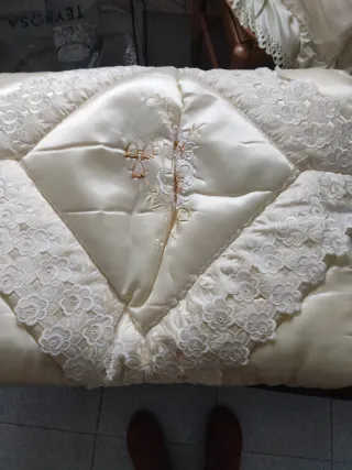 Edredón Cama 120cm Beige/Blanco