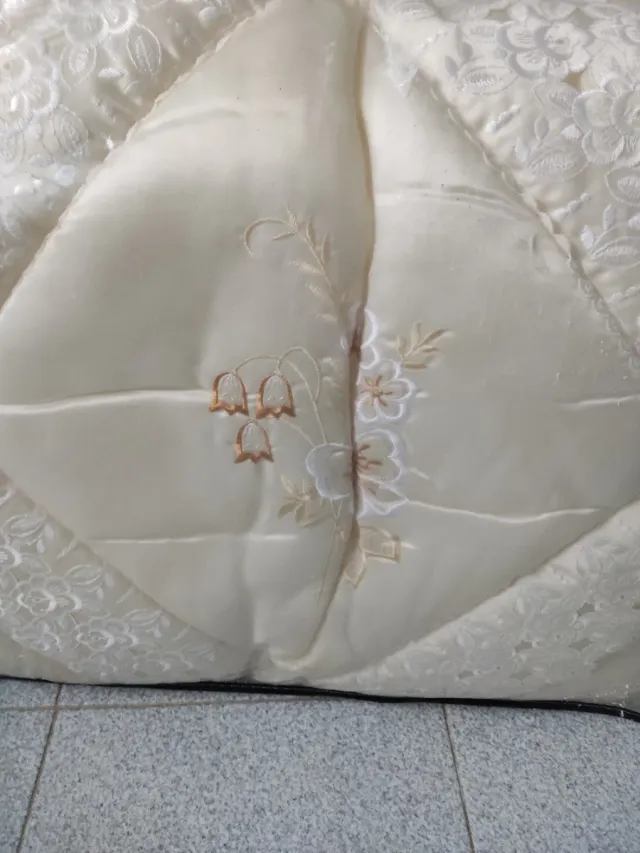 Edredón Cama 120cm Beige/Blanco