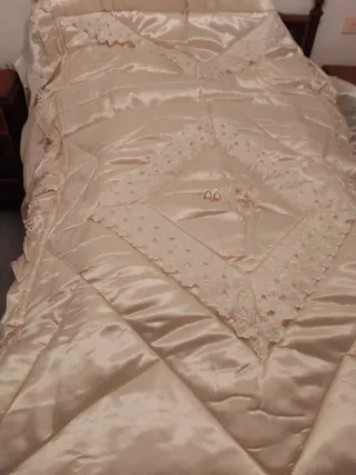 Edredón Cama 120cm Beige/Blanco