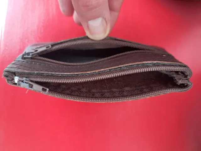 Portafoglio/portamonete in pelle vintage