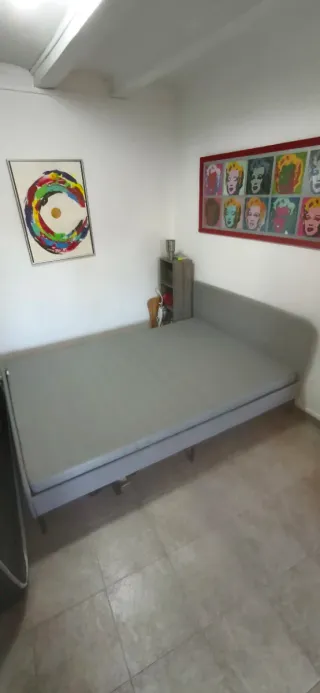 Cama Somier Canapé + Colchón Ikea Gris