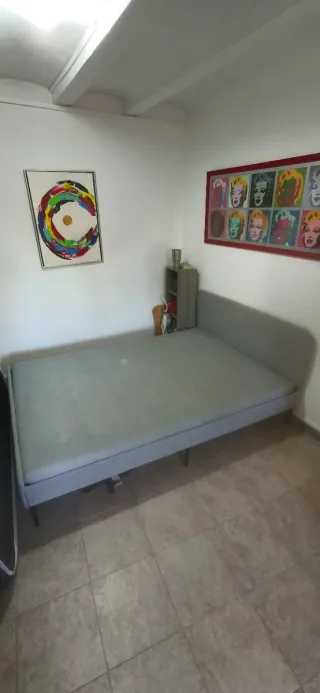 Cama Somier Canapé + Colchón Ikea Gris