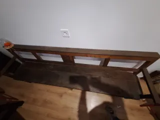 Banqueta de madera de iglesia auténtica