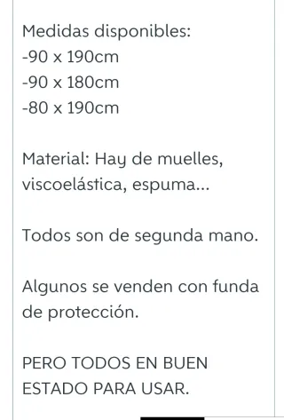 Colchones de tela varios tamaños