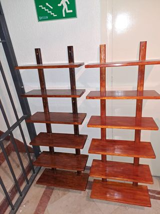 Estanterías de madera escalonadas 2 unidades