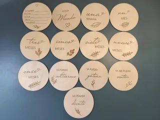 Discos madera hitos bebé