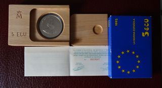3 Onzas Plata España 5 ECU 1989 1991 1995