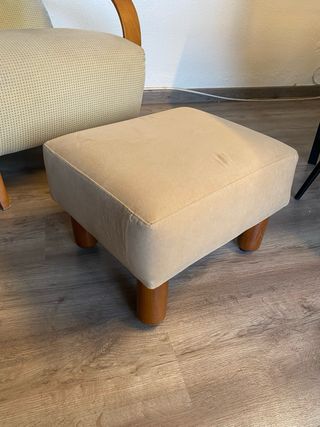 Butaca madera rústica beige