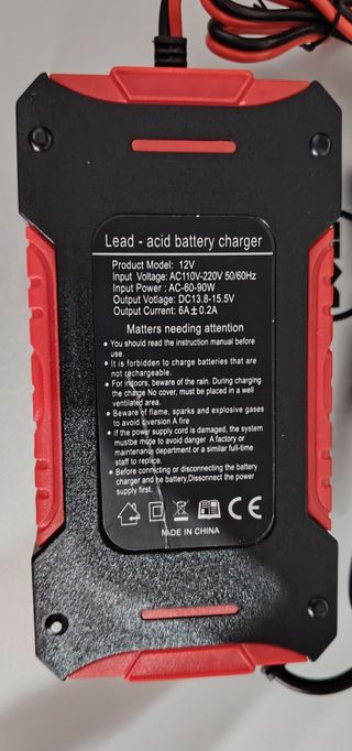 Cargador Batería Coche Inteligente 12V 6A