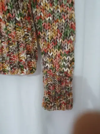 Jersey mujer cuello y cremallera multicolor