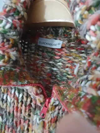 Jersey mujer cuello y cremallera multicolor