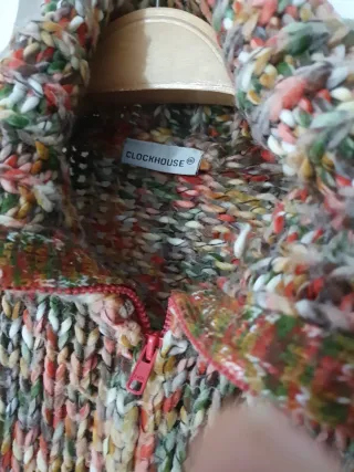 Jersey mujer cuello y cremallera multicolor