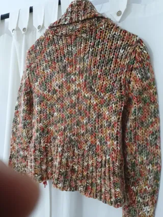 Jersey mujer cuello y cremallera multicolor