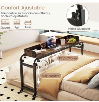 Mesa de Sobrecama con 4 Ruedas (sin desembalar)