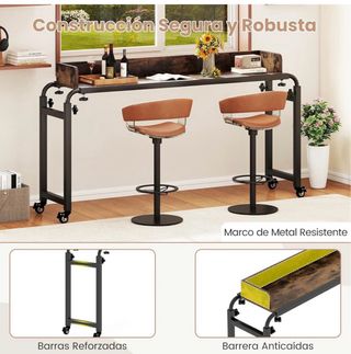 Mesa de Sobrecama con 4 Ruedas (sin desembalar)