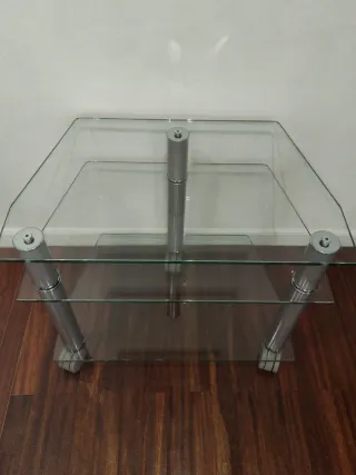 Mesa TV cristal 3 baldas