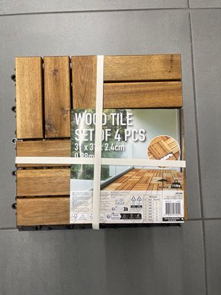 Juego 4 Baldosas Madera Acacia 31x31cm