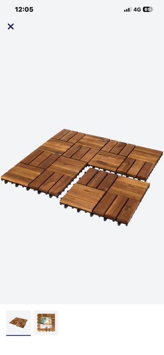 Juego 4 Baldosas Madera Acacia 31x31cm