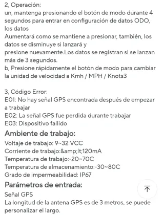 Velocímetro Digital GPS CX8050 Barco