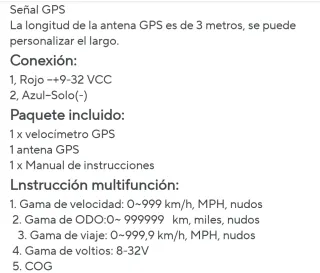 Velocímetro Digital GPS CX8050 Barco
