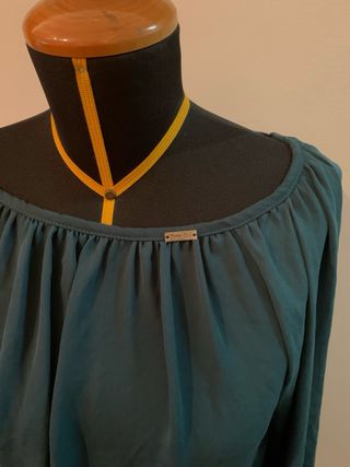 Vestito verde petrolio maniche lunghe