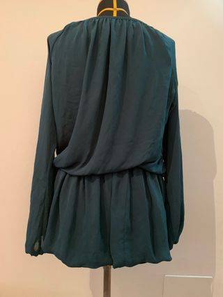 Vestito verde petrolio maniche lunghe