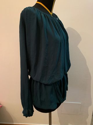 Vestito verde petrolio maniche lunghe