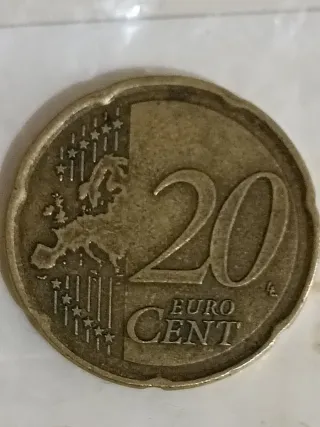 Moneda 20 céntimos Malta 2008 error acuñacion