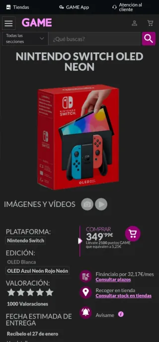PRECINTADA Nintendo Switch OLED