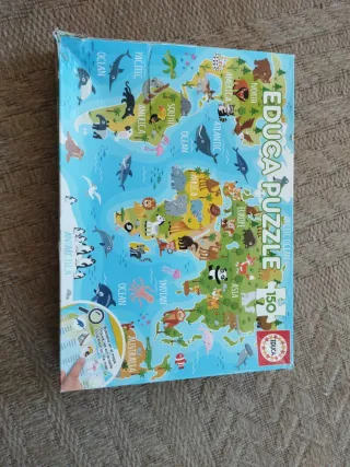 Puzzle Educa Mapa del Mundo Animales 150 Piezas