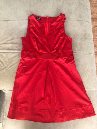 Vestido Rojo Blanco Talla 40