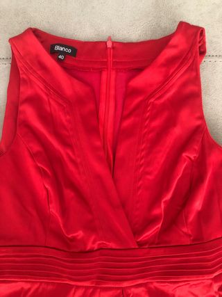 Vestido Rojo Blanco Talla 40