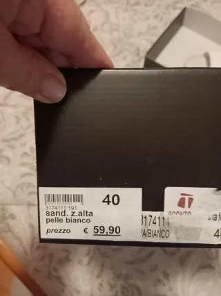 Sandalo zeppa alta bianco