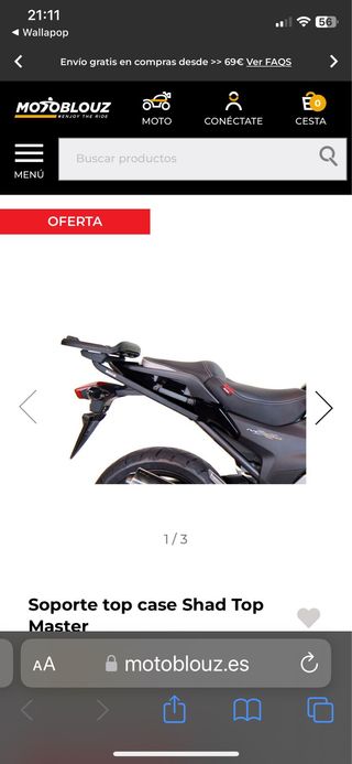 Baúl Top Case Honda 48Lts