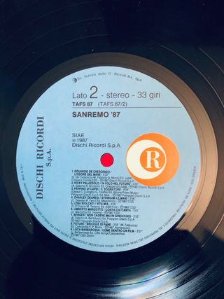 Sanremo '87 Doppio LP Vinile