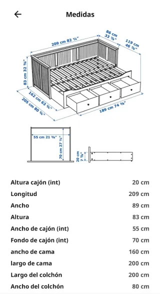 Cama infantil de Madera Ikea colchón incluido.